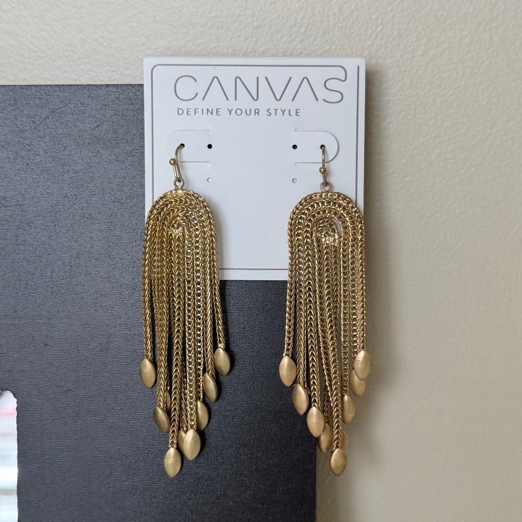 Canvas Gold Dangle Earrings